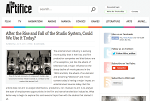 My newest article on "The Artifice"